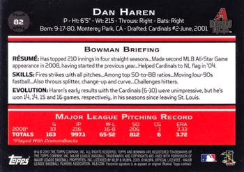 2009 Bowman #82 Dan Haren Back