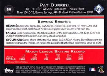 2009 Bowman #86 Pat Burrell Back