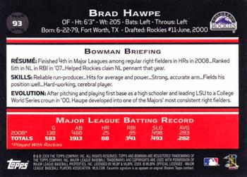 2009 Bowman #93 Brad Hawpe Back