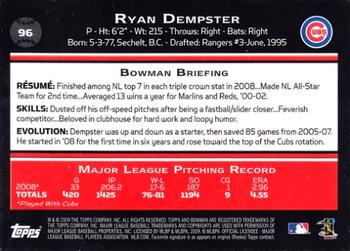 2009 Bowman #96 Ryan Dempster Back