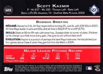 2009 Bowman #123 Scott Kazmir Back