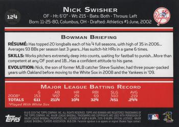2009 Bowman #124 Nick Swisher Back