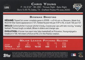 2009 Bowman #135 Chris Young Back