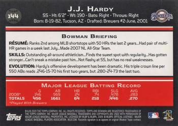 2009 Bowman #144 J.J. Hardy Back