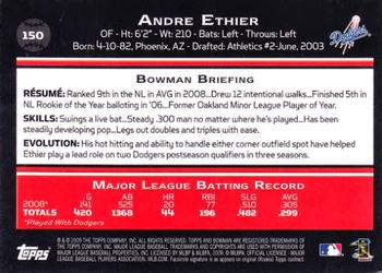 2009 Bowman #150 Andre Ethier Back