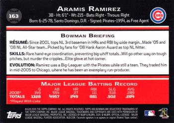 2009 Bowman #163 Aramis Ramirez Back