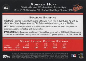 2009 Bowman #165 Aubrey Huff Back