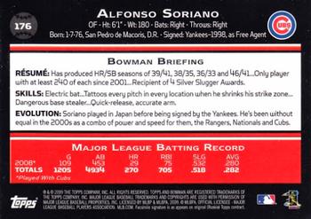2009 Bowman #176 Alfonso Soriano Back