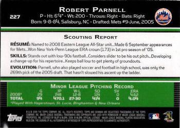 2009 Bowman #227 Robert Parnell Back