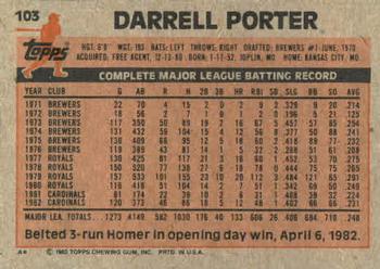 1983 Topps #103 Darrell Porter Back