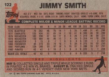 1983 Topps #122 Jimmy Smith Back