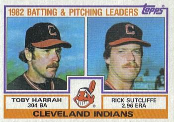 1983 Topps #141 Indians Leaders / Checklist (Toby Harrah / Rick Sutcliffe) Front