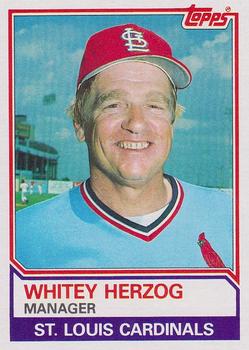 1983 Topps #186 Whitey Herzog Front