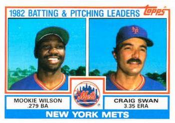 1983 Topps #621 Mets Leaders / Checklist (Mookie Wilson / Craig Swan) Front