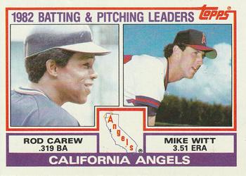 1983 Topps #651 Angels Leaders / Checklist (Rod Carew / Mike Witt) Front
