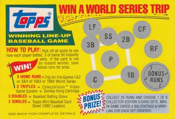 1983 Topps #NNO Winning Line-Up Baseball Game Front