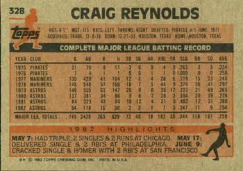 1983 Topps #328 Craig Reynolds Back