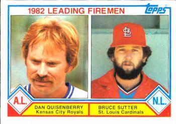 1983 Topps #708 1982 Leading Firemen (Dan Quisenberry / Bruce Sutter) Front