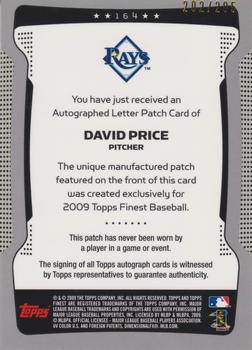 2009 Finest #164 David Price Back