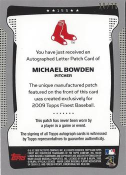 2009 Finest - Refractors #155 Michael Bowden Back