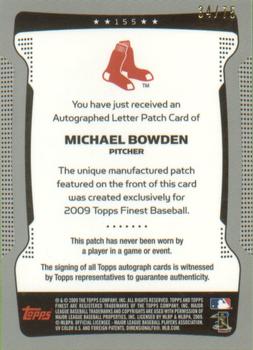 2009 Finest - Refractors #155 Michael Bowden Back