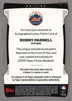 2009 Finest - Refractors #160 Bobby Parnell Back