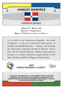 2009 Topps World Baseball Classic Box Set #8 Hanley Ramirez Back