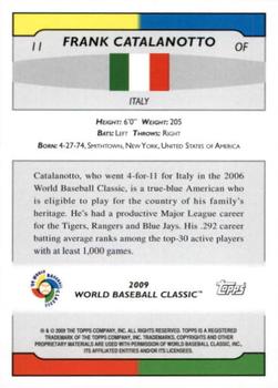 2009 Topps World Baseball Classic Box Set #11 Frank Catalanotto Back