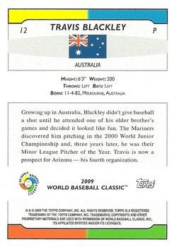 2009 Topps World Baseball Classic Box Set #12 Travis Blackley Back