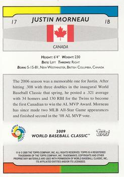 2009 Topps World Baseball Classic Box Set #17 Justin Morneau Back