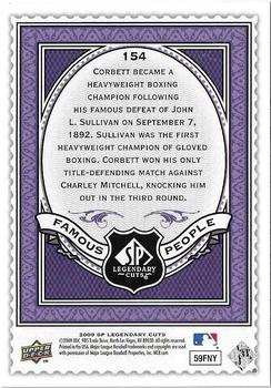 2009 SP Legendary Cuts #154 Gentleman Jim Corbett Back