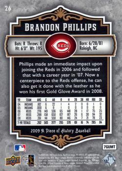 2009 Upper Deck A Piece of History #26 Brandon Phillips Back