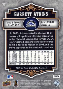 2009 Upper Deck A Piece of History #32 Garrett Atkins Back