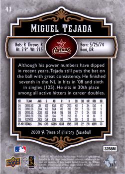 2009 Upper Deck A Piece of History #41 Miguel Tejada Back