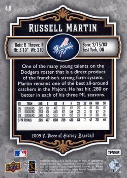2009 Upper Deck A Piece of History #48 Russell Martin Back