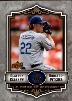 2009 Upper Deck A Piece of History #50 Clayton Kershaw Front