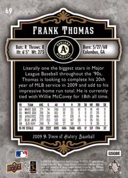 2009 Upper Deck A Piece of History #69 Frank Thomas Back