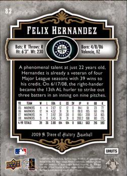 2009 Upper Deck A Piece of History #82 Felix Hernandez Back