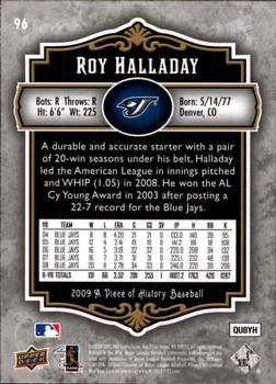 2009 Upper Deck A Piece of History #96 Roy Halladay Back