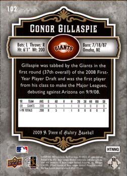 2009 Upper Deck A Piece of History #102 Conor Gillaspie Back
