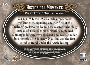 2009 Upper Deck A Piece of History #153 First Atomic Submarine Launched Back