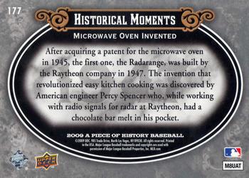 2009 Upper Deck A Piece of History #177 Microwave Oven Invented Back