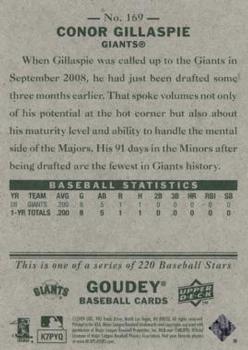 2009 Upper Deck Goudey #169 Conor Gillaspie Back