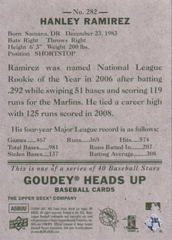 2009 Upper Deck Goudey #282 Hanley Ramirez Back