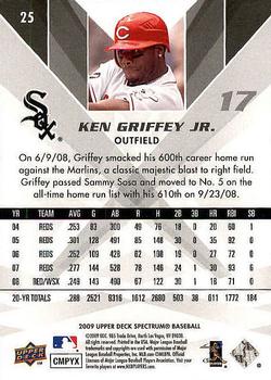 2009 Upper Deck Spectrum #25 Ken Griffey Jr. Back