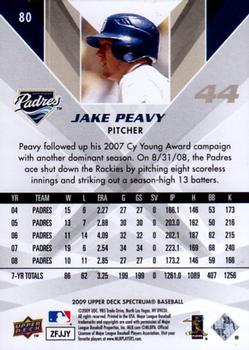 2009 Upper Deck Spectrum #80 Jake Peavy Back