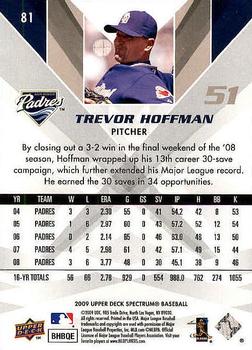 2009 Upper Deck Spectrum #81 Trevor Hoffman Back