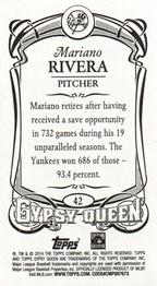 2014 Topps Gypsy Queen - Mini #42 Mariano Rivera Back