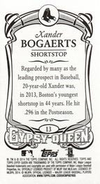 2014 Topps Gypsy Queen - Mini #13 Xander Bogaerts Back
