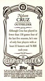 2014 Topps Gypsy Queen - Mini #19 Nelson Cruz Back